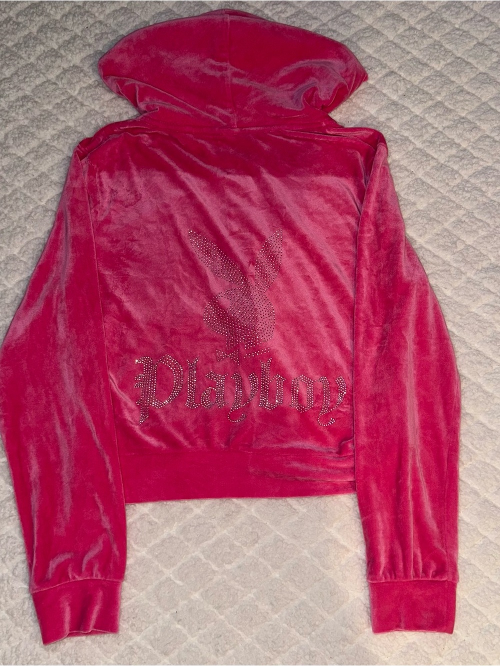 PLAYBOY Hot Pink Velour Loungewear Set - Picture 3 of 8